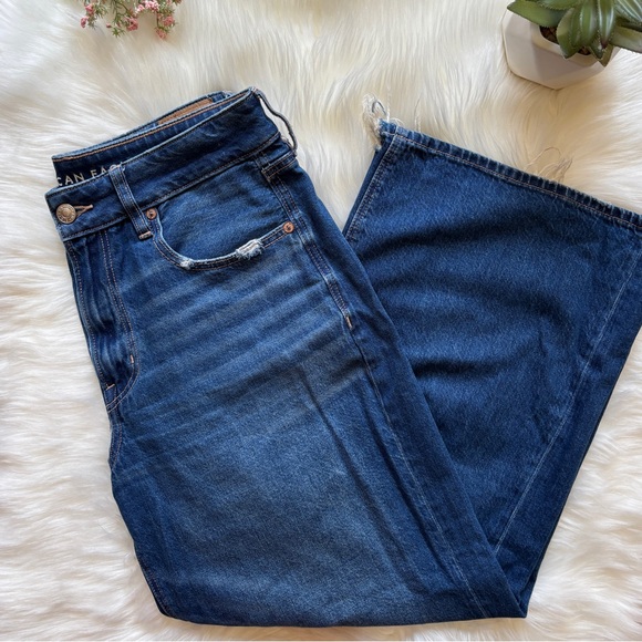 American Eagle Outfitters Denim - AE Super High Rise Baggy Wide Leg Ankle Jeans